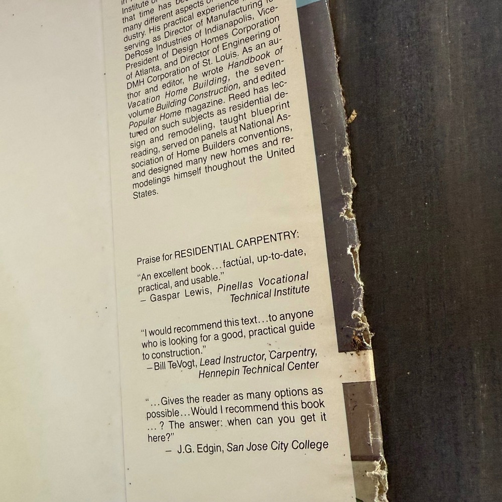 Residential Carpentry Book Mortimer Reed Construction Building Guide - Picture 5 of 8